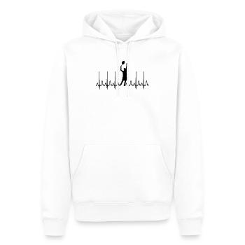 Cadeau de tennis Heartbeat - Sweat à capuche Premium bio Homme - blanc - Devant - Nico (187cm)