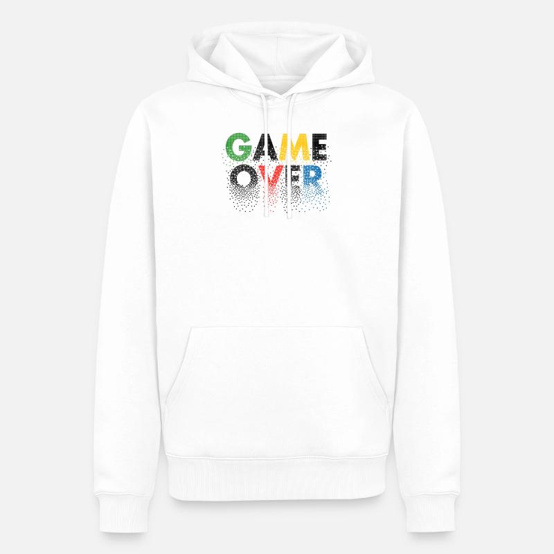 Game Over - tolle Geschenkidee - Männer Premium Bio Hoodie - Weiß