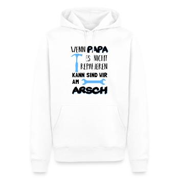 Wenn Papa es nicht reparieren kann am Arsch Lustig - Männer Premium Bio Hoodie - Weiß - Vorne - Nico (187cm)