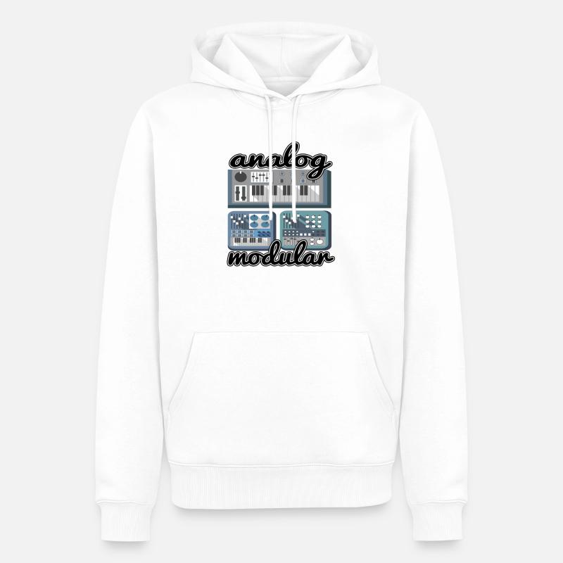Modular Synthesizer Synth Vintage Retro Analog - Männer Premium Bio Hoodie - Weiß