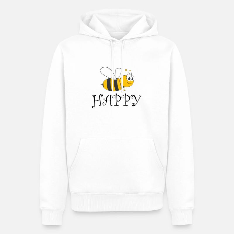 Abeille - Sweat à capuche Premium bio Homme - blanc