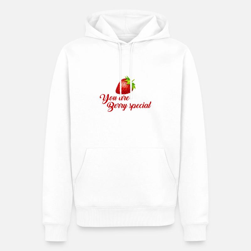 fraise - Sweat à capuche Premium bio Homme - blanc