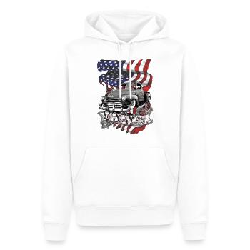 Tiefer schneller V8 US Pickup Smelled Oil Clean - Männer Premium Bio Hoodie - Weiß - Vorne - Nico (187cm)