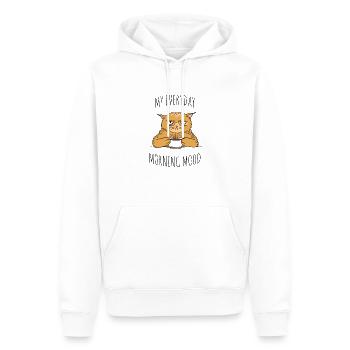 MON HUMEUR QUOTIDIEN LUNDI MATIN - Sweat à capuche Premium bio Homme - blanc - Devant - Nico (187cm)