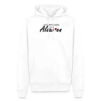 Je suis Alsacien région Alsace - Sweat à capuche Premium bio Homme - blanc - Devant - Nico (187cm)