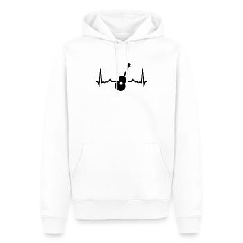 Musicien guitariste guitare Heartbeat - Sweat à capuche Premium bio Homme - blanc - Devant - Nico (187cm)