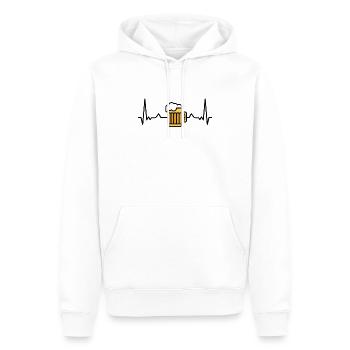 Chope de bière bière jardin battement de coeur - Sweat à capuche Premium bio Homme - blanc - Devant - Nico (187cm)