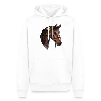 Aquarell Pferd - Männer Premium Bio Hoodie - Weiß - Vorne - Nico (187cm)