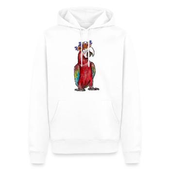 Watercolor Parrot - Men’s Premium Organic Hoodie - white - Front - Nico (187cm)