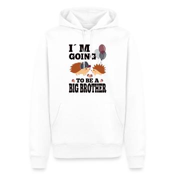 Ich werde großer Bruder - Männer Premium Bio Hoodie - Weiß - Vorne - Nico (187cm)