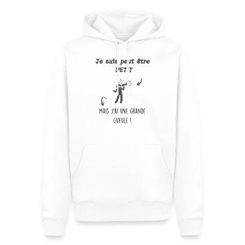 J'ai une grande gueule - Sweat à capuche Premium bio Homme - blanc - Devant - Nico (187cm)