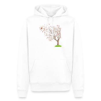 Baum des Lebens und Schmetterling - Männer Premium Bio Hoodie - Weiß - Vorne - Nico (187cm)