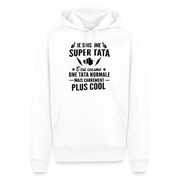 je suis une super tata - Sweat à capuche Premium bio Homme - blanc - Devant - Nico (187cm)