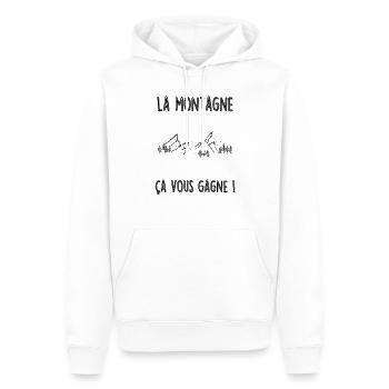 La montagne ça vous gagne - Sweat à capuche Premium bio Homme - blanc - Devant - Nico (187cm)
