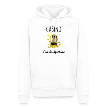 Casino - Sweat à capuche Premium bio Homme - blanc - Devant - Nico (187cm)
