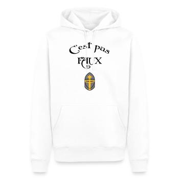 C'est pas faux ! - Sweat à capuche Premium bio Homme - blanc - Devant - Nico (187cm)
