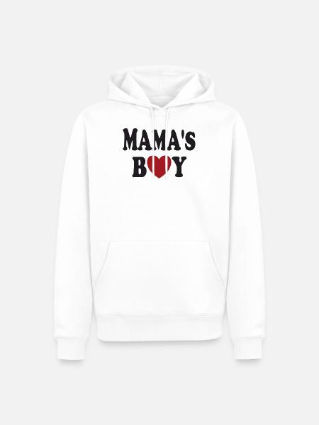 Mamas Boy Geschenkidee mit süßen Spruch - Baby - Herre Premium økologisk hoodie - hvid