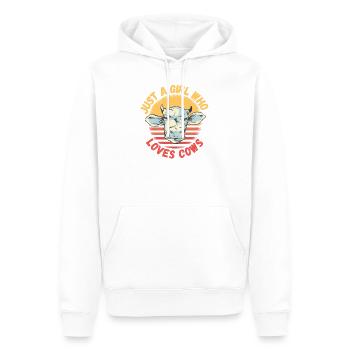 Juste une fille qui aime les vaches - Sweat à capuche Premium bio Homme - blanc - Devant - Nico (187cm)