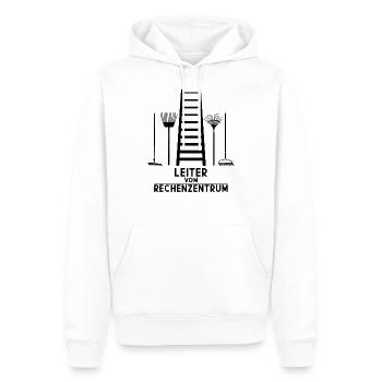 LEITER VOM RECHENZENTRUM - Männer Premium Bio Hoodie - Weiß - Vorne - Nico (187cm)