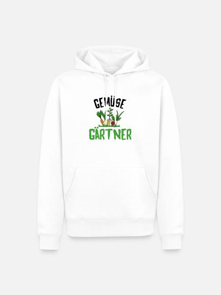 Gemüse Gärtner - Männer Premium Bio Hoodie - Weiß