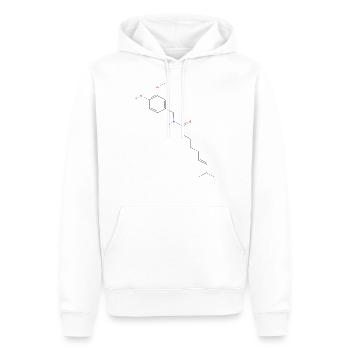 Capsaicin Molekül - Farbige Strukturformel - Männer Premium Bio Hoodie - Weiß - Vorne - Nico (187cm)