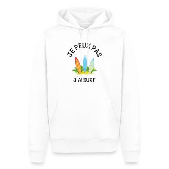 je peux pas j´ai surf - Sweat à capuche Premium bio Homme - blanc - Devant - Nico (187cm)