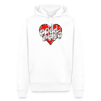 Soulmate - DGS Streetwear - Sweat à capuche Premium bio Homme - blanc - Devant - Nico (187cm)