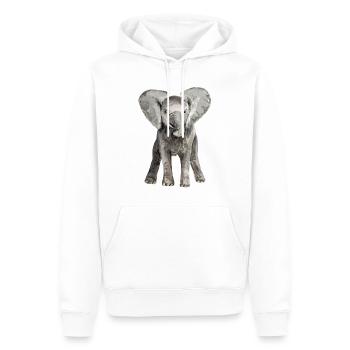 Elephant Baby - Men’s Premium Organic Hoodie - white - Front - Nico (187cm)
