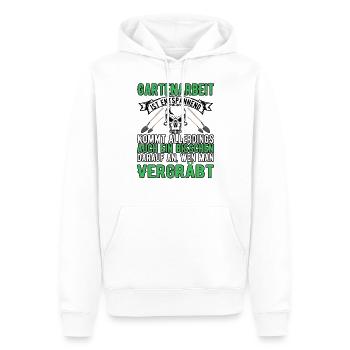 Gartenarbeit - Männer Premium Bio Hoodie - Weiß - Vorne - Nico (187cm)
