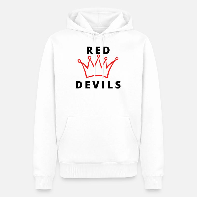 Rote Teufel - Männer Premium Bio Hoodie - Weiß