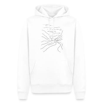 Bergtal mit Fluss - Männer Premium Bio Hoodie - Weiß - Vorne - Nico (187cm)