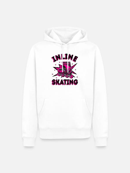Inline Skating Inline-Skates - Männer Premium Bio Hoodie - Weiß