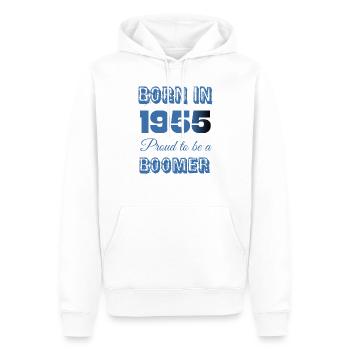 Geboren 1955 Stolz darauf, ein Boomer zu sein - Männer Premium Bio Hoodie - Weiß - Vorne - Nico (187cm)