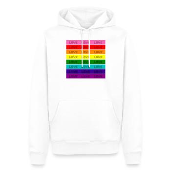 Cher drapeau arc-en-ciel - Sweat à capuche Premium bio Homme - blanc - Devant - Nico (187cm)