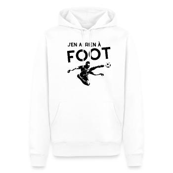 J'en ai rien à foot - Sweat à capuche Premium bio Homme - blanc - Devant - Nico (187cm)