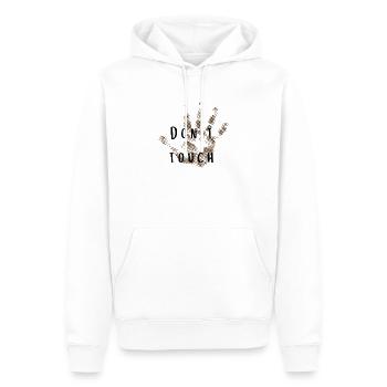 Don't touch - Sweat à capuche Premium bio Homme - blanc - Devant - Nico (187cm)