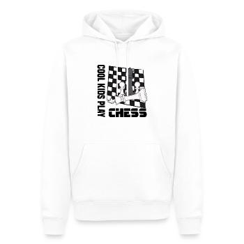 Échecs - Sweat à capuche Premium bio Homme - blanc - Devant - Nico (187cm)
