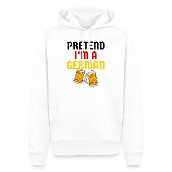 Faire semblant d’être un Allemand - Chope de bière Chemise de costume - Sweat à capuche Premium bio Homme - blanc - Devant - Nico (187cm)