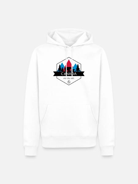 Le Canada dans la nature avec les ours et la forêt - Sweat à capuche Premium bio Homme - blanc