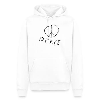 paix sortie-shirt - Sweat à capuche Premium bio Homme - blanc - Devant - Nico (187cm)