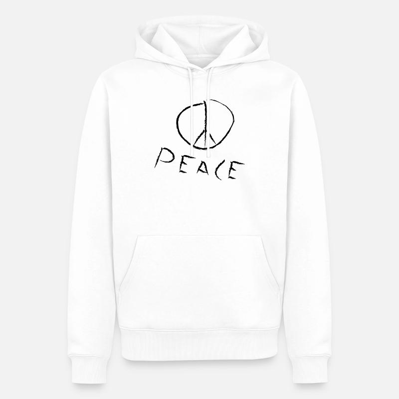 peace exit-shirt - Männer Premium Bio Hoodie - Weiß