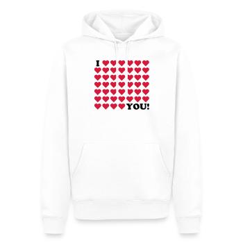 mariage d'amour de jour de valentines - Sweat à capuche Premium bio Homme - blanc - Devant - Nico (187cm)
