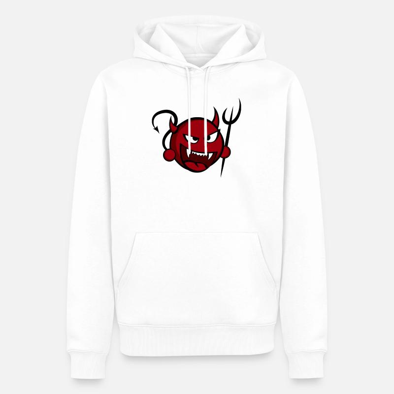 Teufelchen mit Dreizack - Männer Premium Bio Hoodie - Weiß