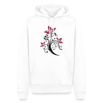 Ranke mit bunten Blumen, Blüten. Sehr feminin. - Männer Premium Bio Hoodie - Weiß - Vorne - Nico (187cm)