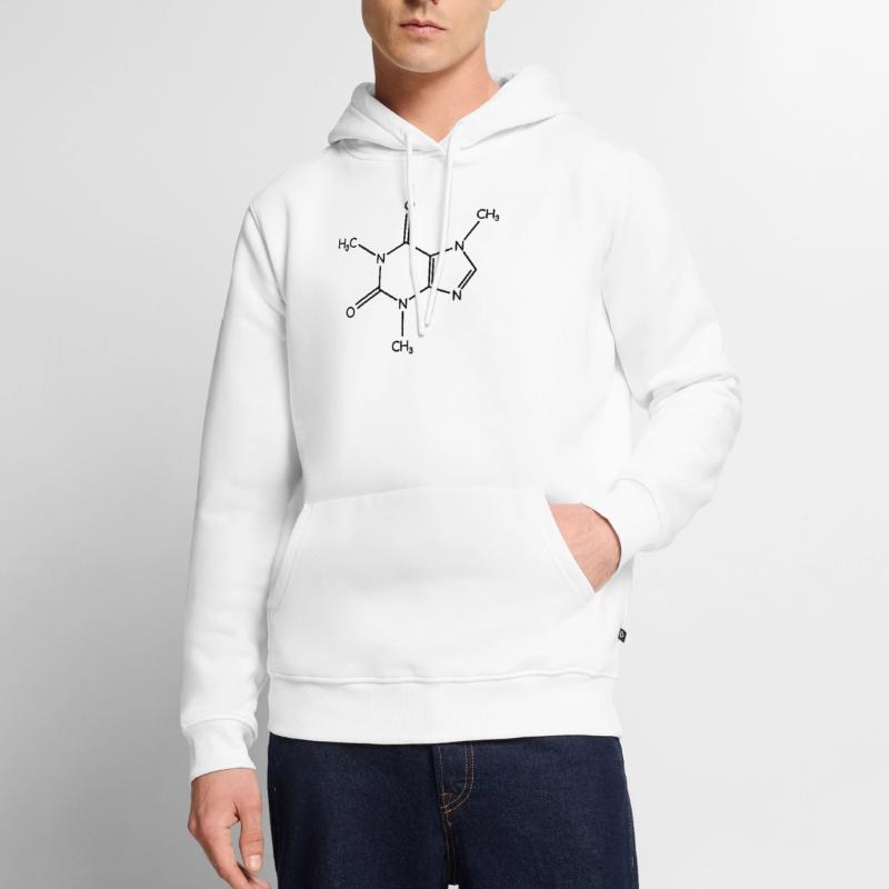 Molécule de caféine - Formule de structure Sweat à capuche Premium bio Homme