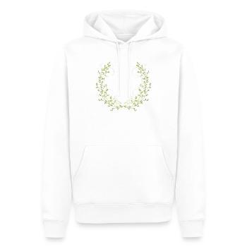 branches vert délicatement brillant avec des lignes fines - Sweat à capuche Premium bio Homme - blanc - Devant - Nico (187cm)