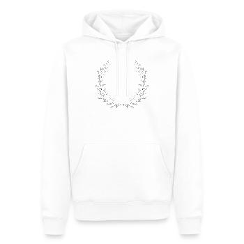 zarte gezeichnete Zweige als halber Kranz - Männer Premium Bio Hoodie - Weiß - Vorne - Nico (187cm)