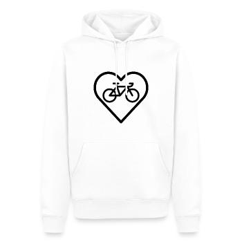 Fahrrad im Herz - Männer Premium Bio Hoodie - Weiß - Vorne - Nico (187cm)