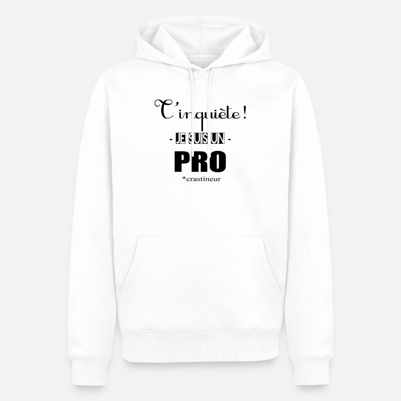 Procrastinateur - Sweat à capuche Premium bio Homme - blanc