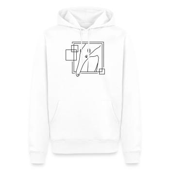 Fourmilier en forme géométrique - Conception d’art au trait - Sweat à capuche Premium bio Homme - blanc - Devant - Nico (187cm)